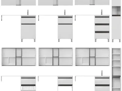 Furniture set Dolomite Ergonomics 50 and Pencil case 3D model