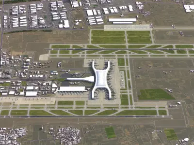 Zhengzhou - Airport - CGO Low-poly 3D model