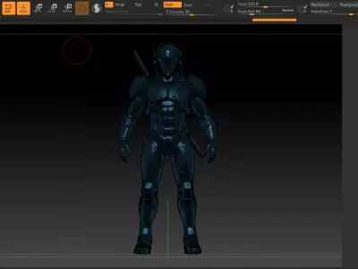 004 Fantasy Sci-Fi Male Warrior 180cm  HQ 3D Model Sim Ready Low-poly 3D model