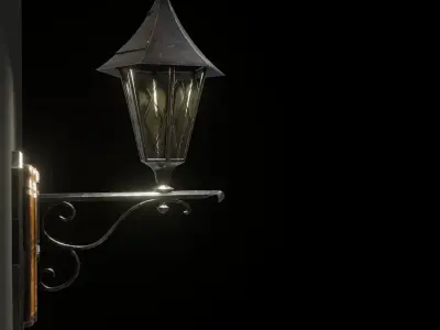 Medieval Street Lamp Low-poly 3D model