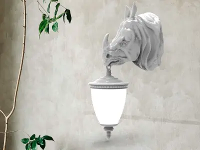 Rhino Wall Lamp 3D print model