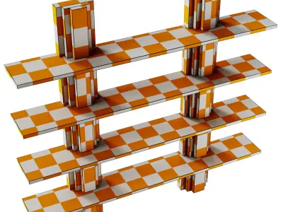 Mokko Brut Wood Bookcase 3D model