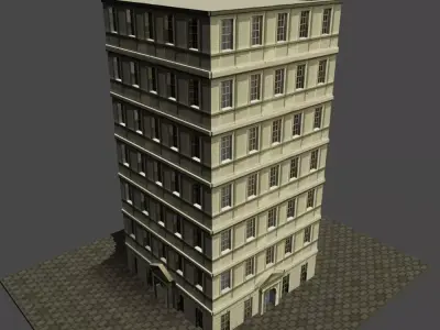 building 7 Low-poly 3D model