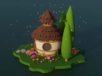 Fairy House 004 Low-poly 3D model
