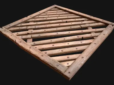 Medieval Wooden Floor  Ceiling Low-poly 3D model