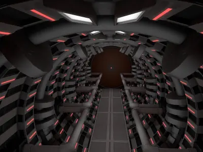 Sci Fi  Spaceship Corridor  3D model