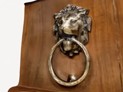 Lion Door Antique Handle 3d scan indian door  3D model