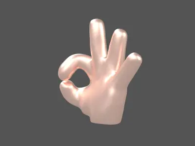 OK Hand v1 009 Low-poly 3D model