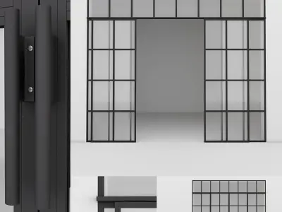 Aluminium door x4 2 3D Model Pack