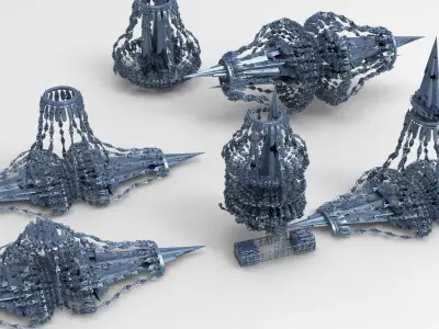 Sci fi swarm bridgeway 6  Low-poly 3D model