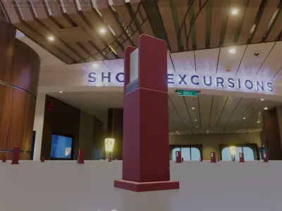 Street Light 8 Bollard 500mm Dark Red Version 1 Low-poly 3D model