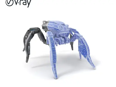 Arachnid Security Bot with Eight Limbs Model Pack Low-poly 3D model