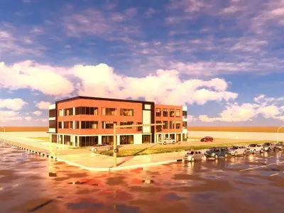 Modern American Office or Mixed Use Building  3D model