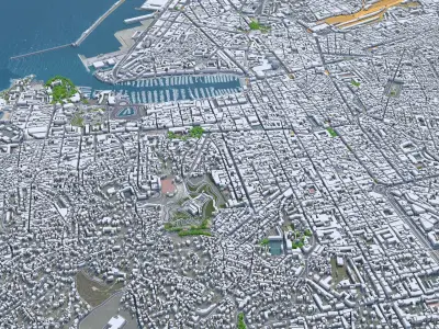 Marseille Downtown France Low-poly 3D model