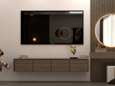 Modern bedroom 3D model 25