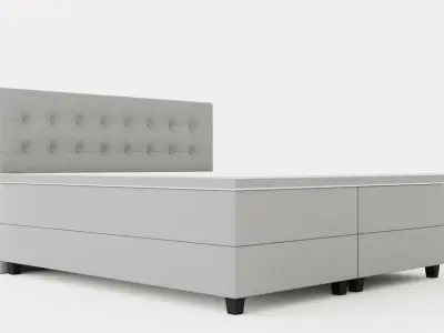 Royal Continental Bed With Storage 180x200 Light Gray Low-poly 3D model