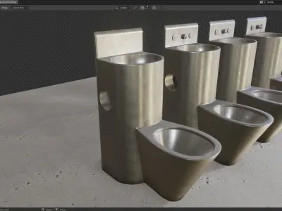 Prison Toilet HDTX850 Low-poly 3D model