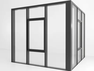 Panoramic glazing Stained glass 94 Low-poly 3D model