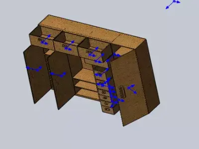 cupboart wooden cabinet with arrows 3D print model