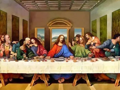 Last Supper 3D 360 degree splitted plus floor 3D print model