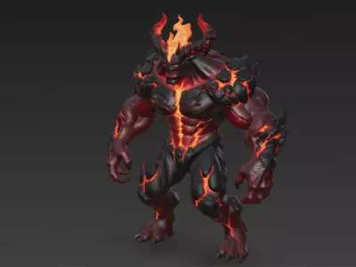 Lava Horned Monster 3D Model Variant 3D model