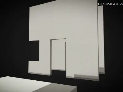 Laboratory Wall - Ceiling - Floor modules laid out Low-poly 3D model