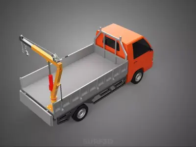 REAR GATE TAILGATE FOLDING CRANE HAND CRANK WINCH TRUCK PICKUP 3D model