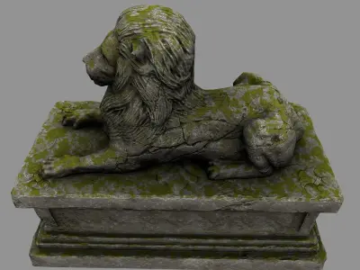 Lion Statue 21 Low-poly 3D model