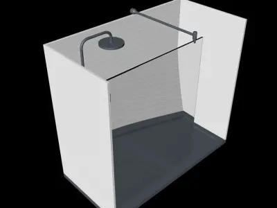 Open Door Rain Fall Shower Free 3D model