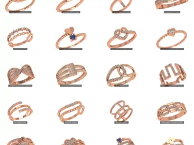 41 Wire Light wt minimalist Ring 3dm stl renders  3D Model Pack