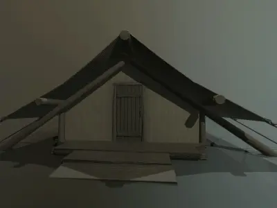 Game Ready Cloth Walltent Low-poly 3D model