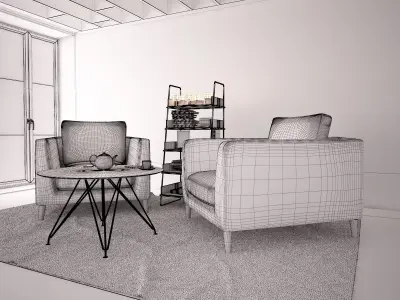 Armchairs - Waiting and Relaxing area 3D model