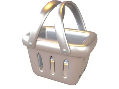 Shopping Basket Icon v1 007 Low-poly 3D model