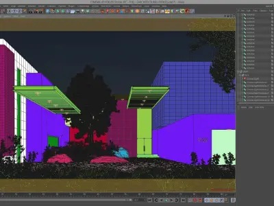 ARCHITECTURAL OFFICE ENTRANCE - Corona for Cinema4D Scene Files 3D model