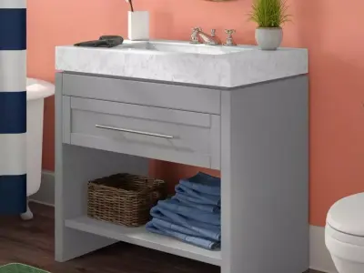 Gillian Single Bathroom Vanity 3D model