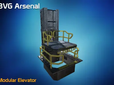Modular Elevator - HQ Low-poly 3D model