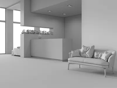 INTERIOR SCENE OF RECEPTION AREA 3D model