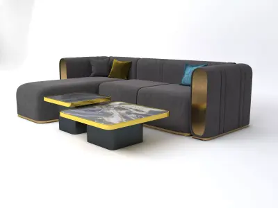 modern bed furniture001 3D model