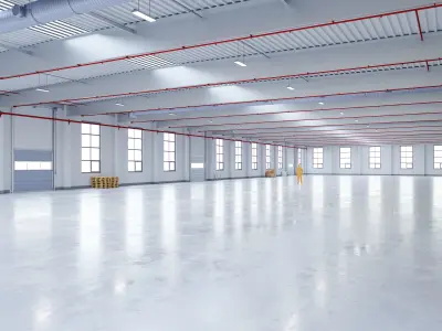 Industrial Warehouse Interior 12 Low-poly 3D model