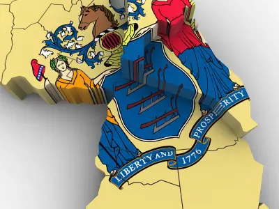 New Jersey Political Map 3D model