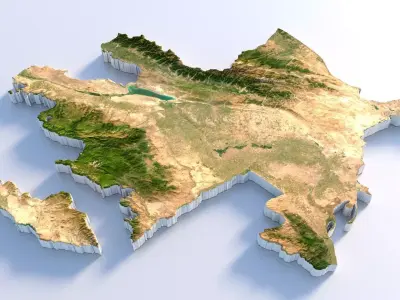 Azerbaijan Country Terrain 3D model