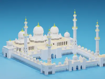 Sheikh Zayed Mosque Abu Dhabi UAE 3D model