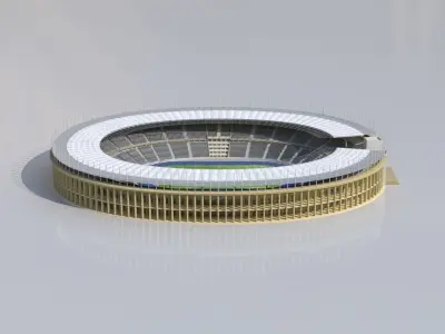 Olympiastadion Berlin Euro 2024 Low-poly 3D model