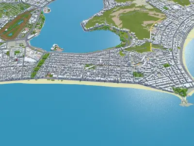 Ipanema Brazil Low-poly 3D model
