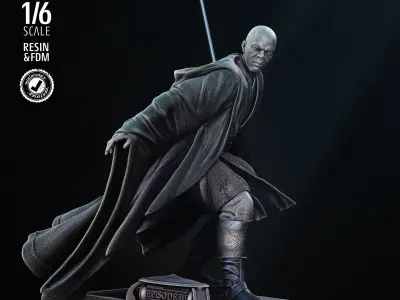 STAR WARS Mace Windu Sculpture Tested for 3D Printing  3D print model