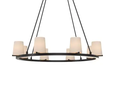 Pauillac Fabric Shade Round Chandelier 36in 3D model