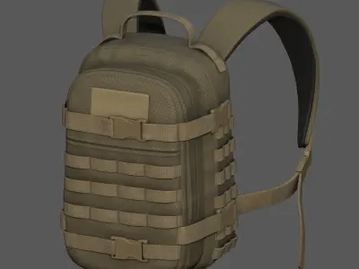 Backpack Camping Generic military baggage Color  Low-poly 3D model