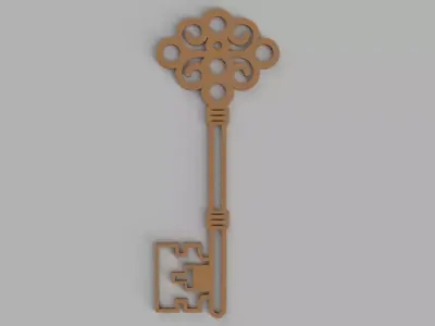 Antique Door Key Keychain - Pendant - Necklace 3D print model