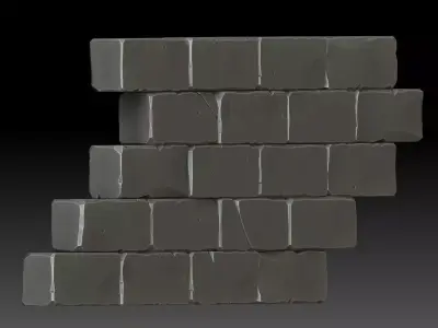 Stylized bricks 3D model