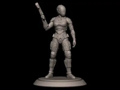 Sci-fi girl soldier  3D print model